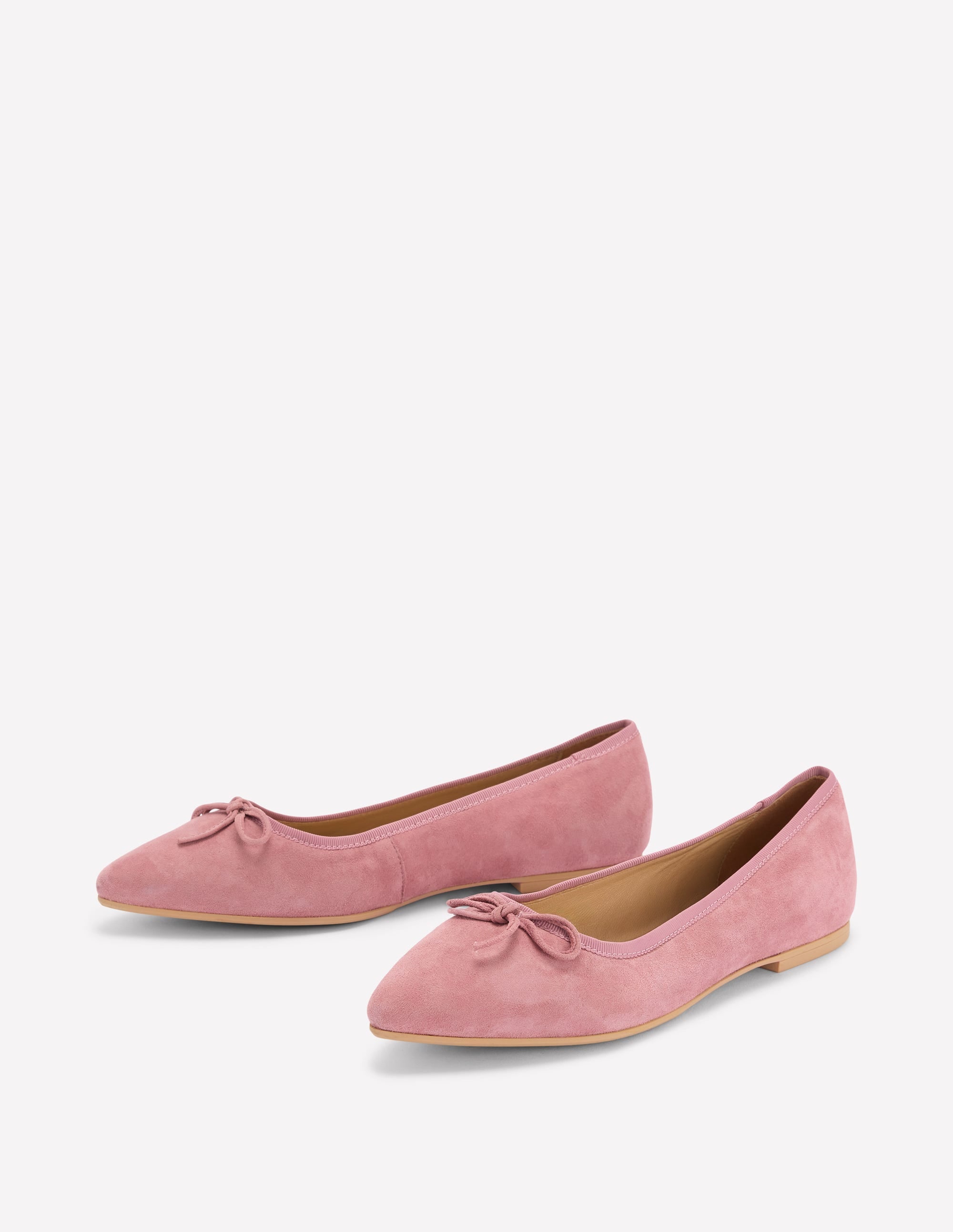 Point Flexi Sole Flats-Pink Suede - Image 4