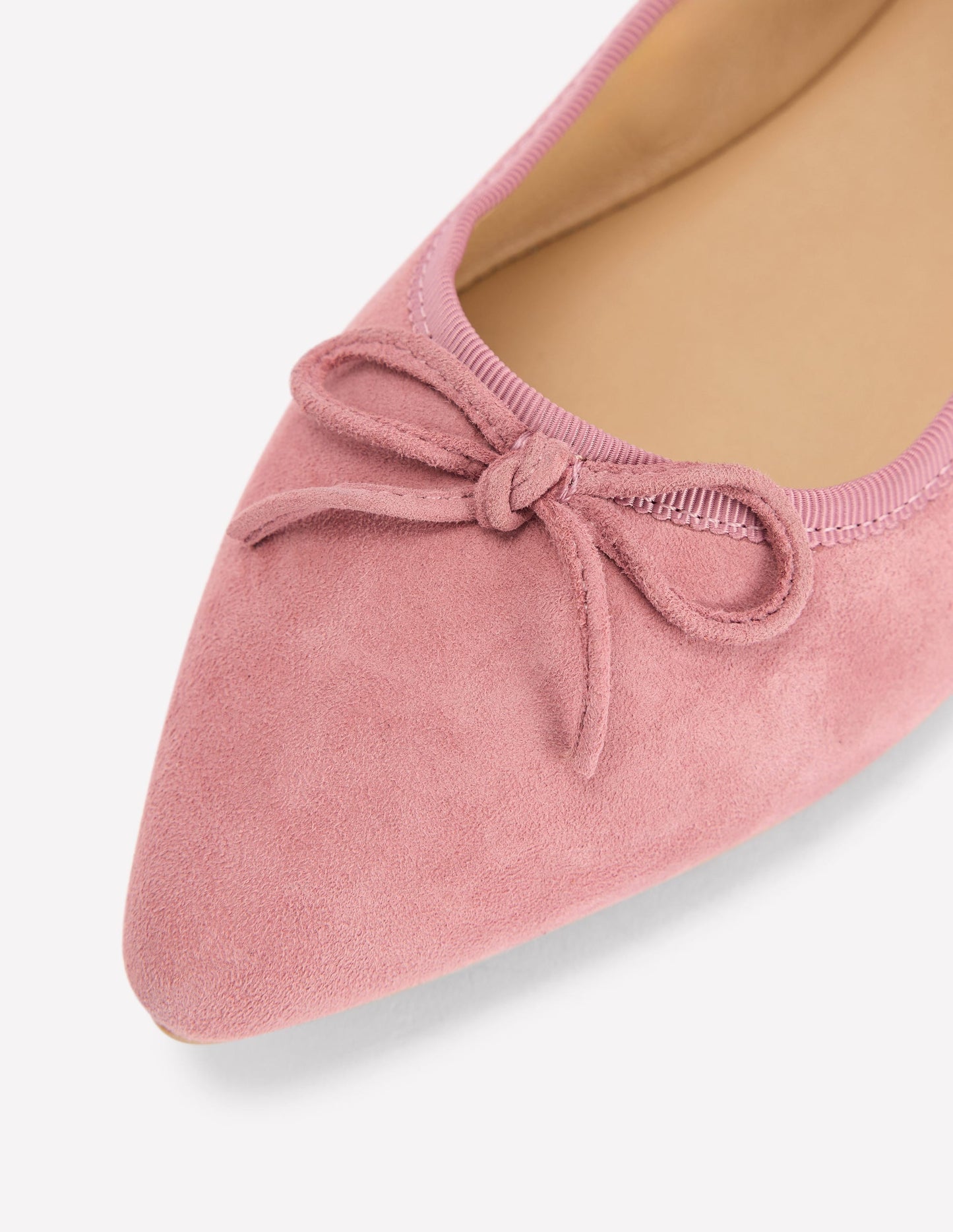 Point Flexi Sole Flats-Pink Suede