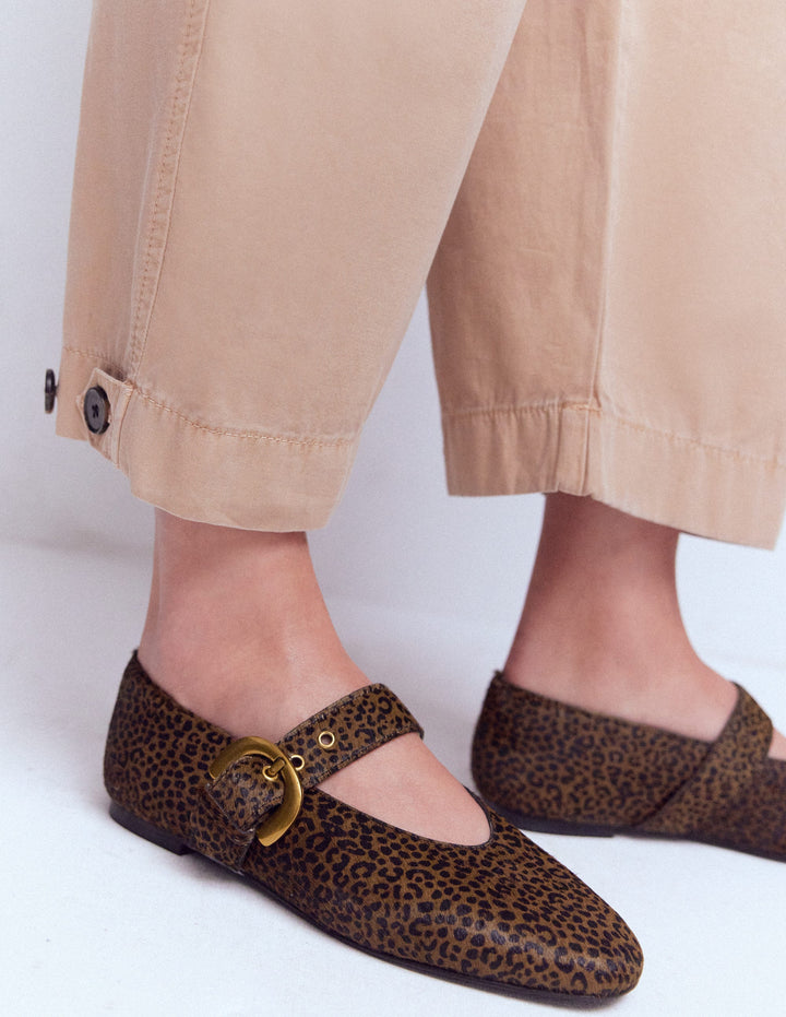 Kylie Flat Buckle Mary Janes-Mini Leopard
