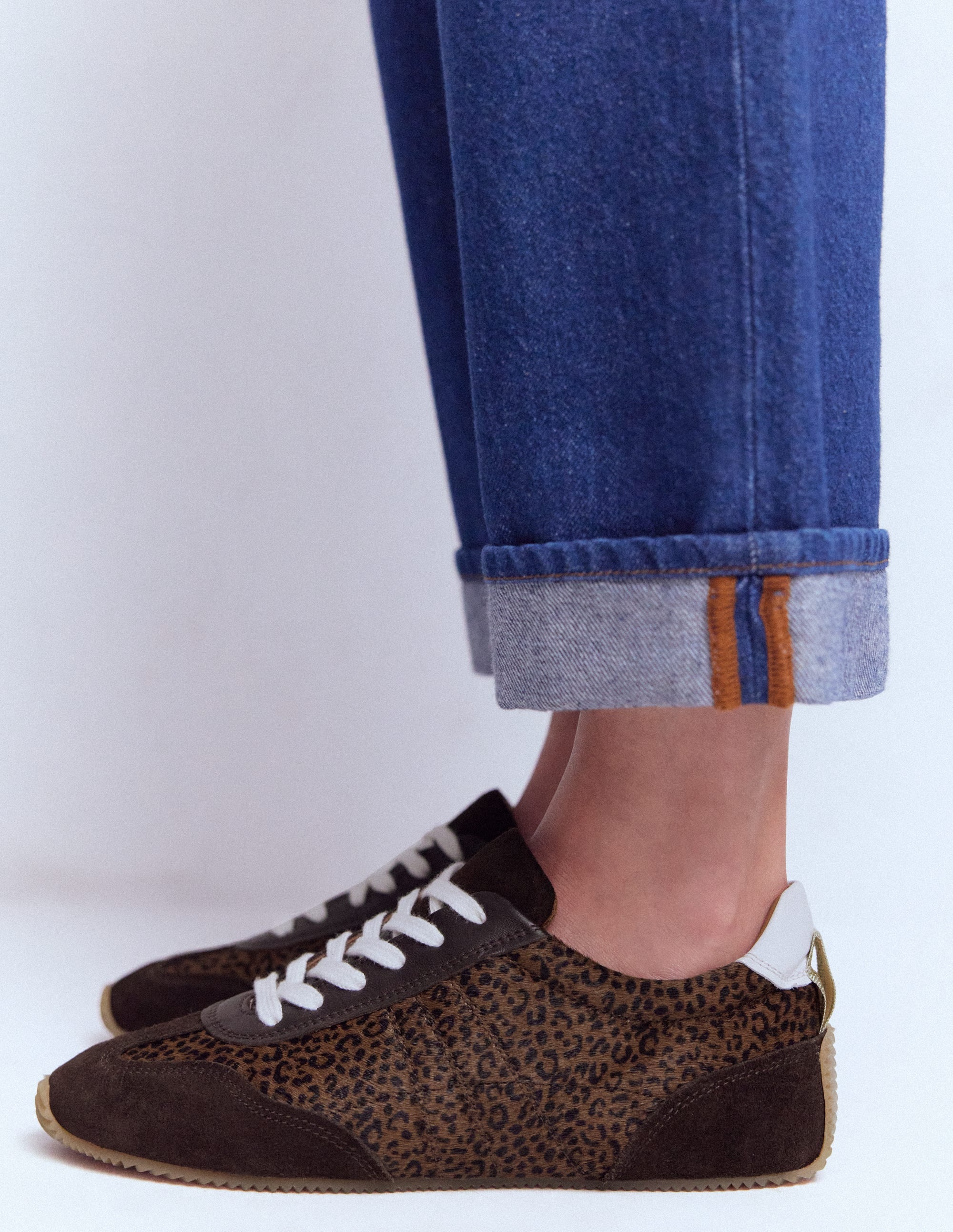 Delphine Slim Sole Trainers-Leopard - Image 3