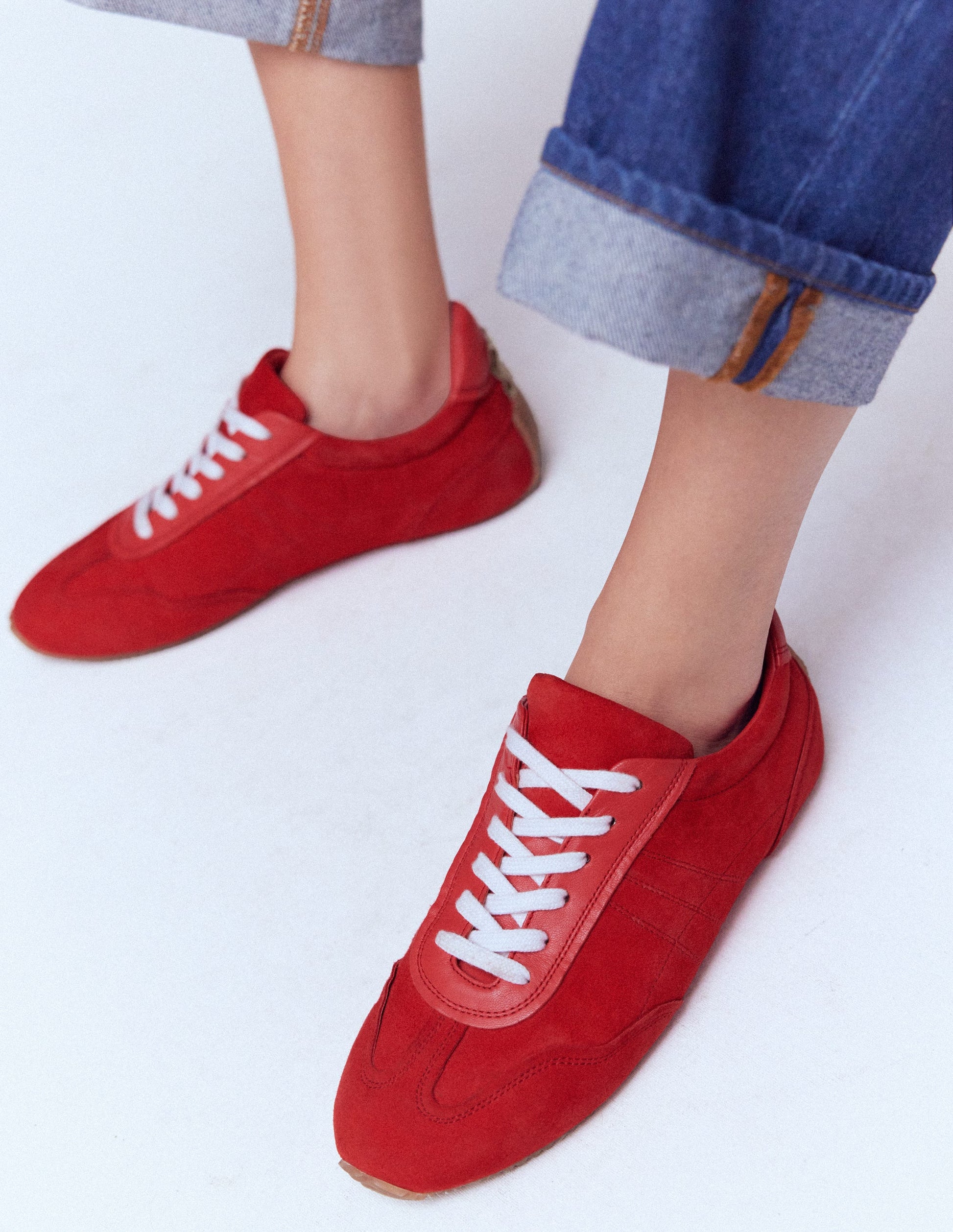 Delphine Slim Sole Trainers-Red-1