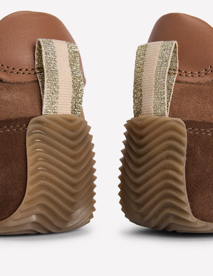 Delphine Slim Sole Trainers-Tan-5