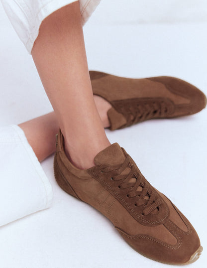 Delphine Slim Sole Trainers-Tan-3