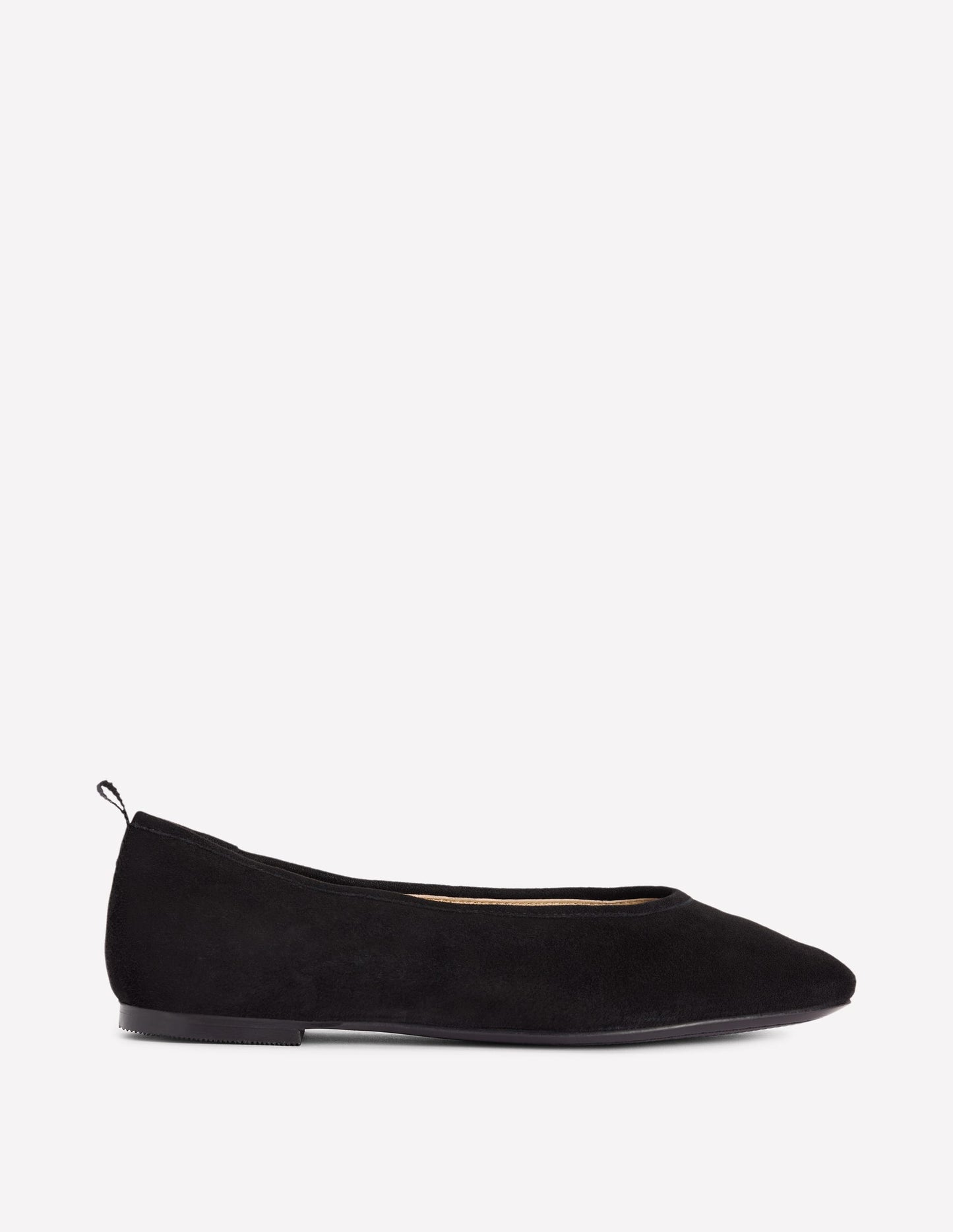High Cut Ballet Flats-Black