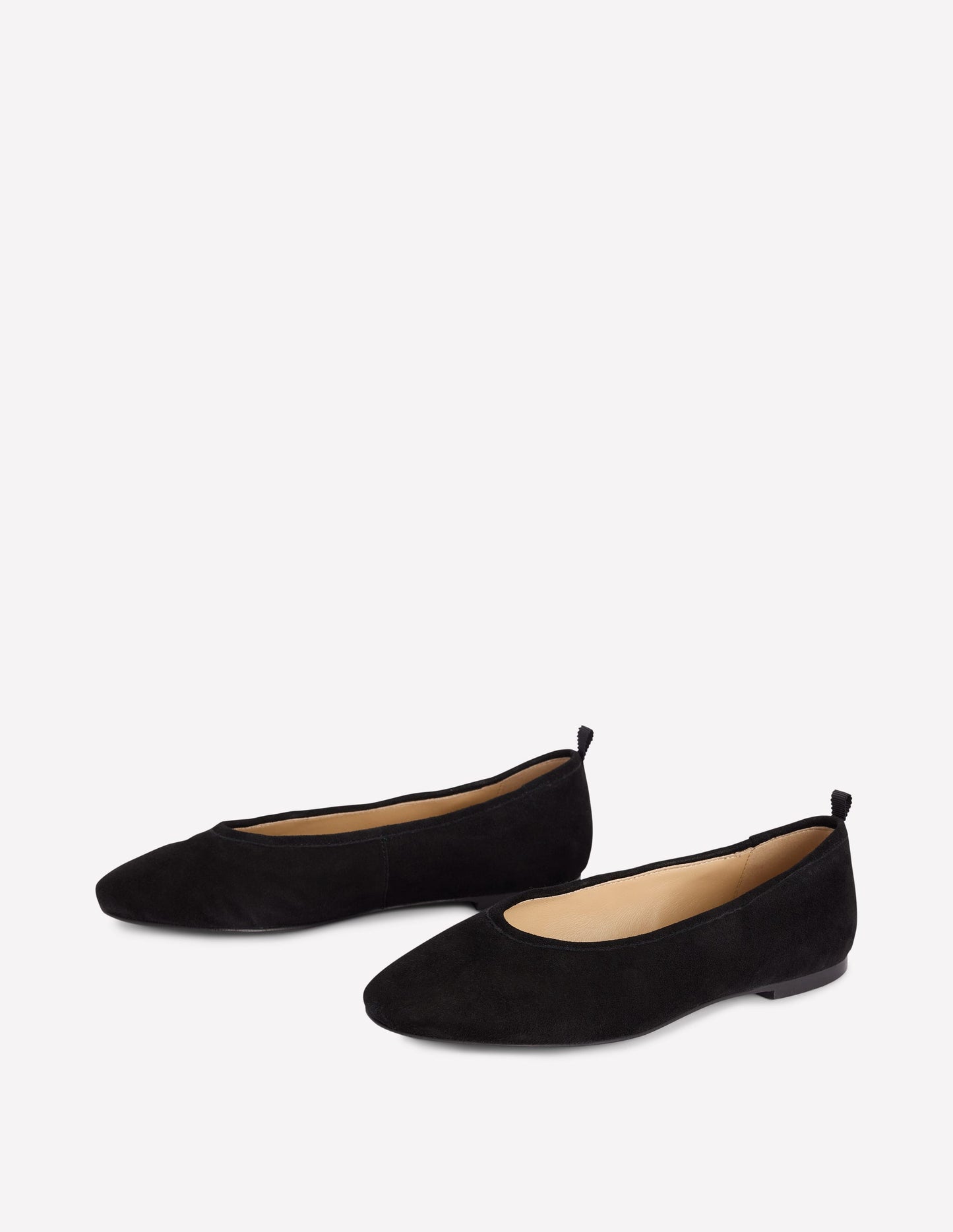 High Cut Ballet Flats-Black