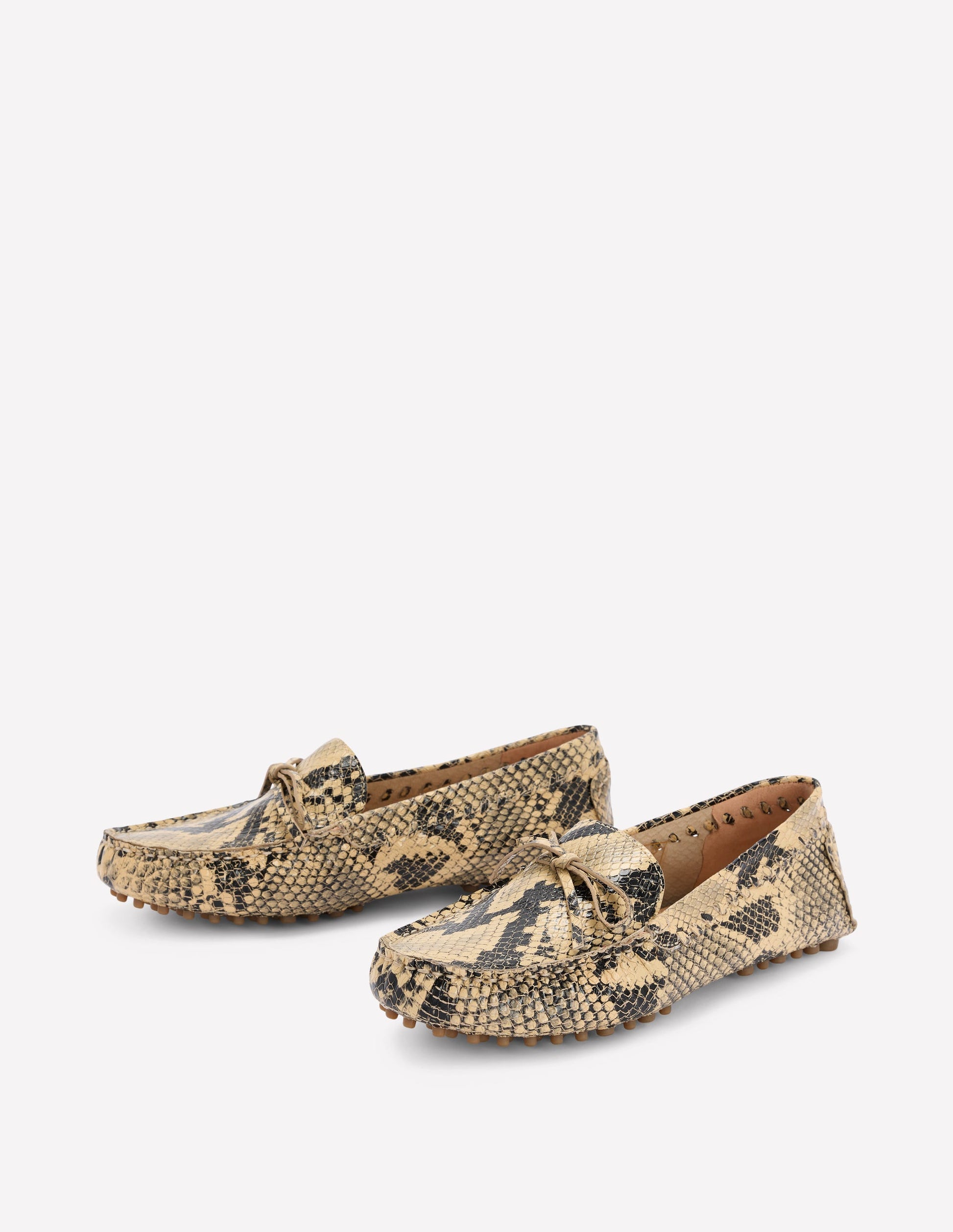 Heidi Stitched Soft Loafers-Snake-4