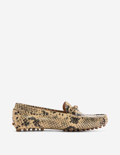 Heidi Stitched Soft Loafers-Snake-1