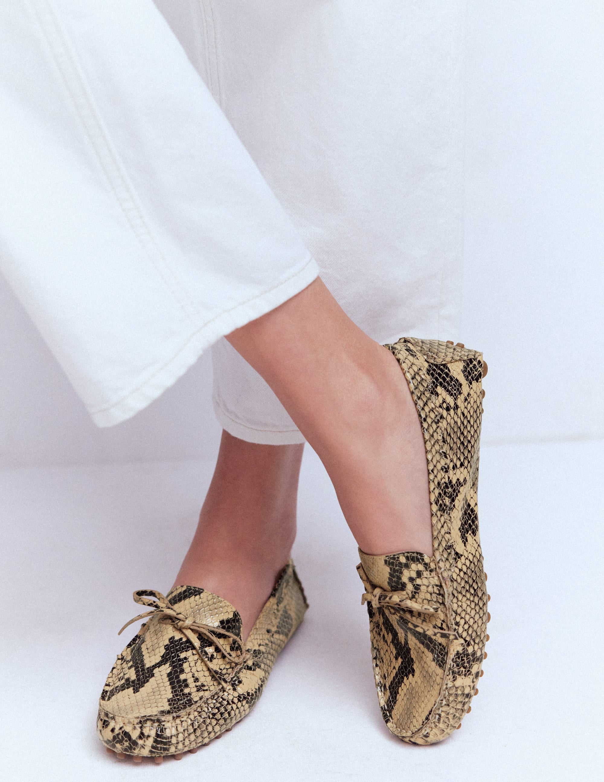 Heidi Stitched Soft Loafers-Snake - Image 2