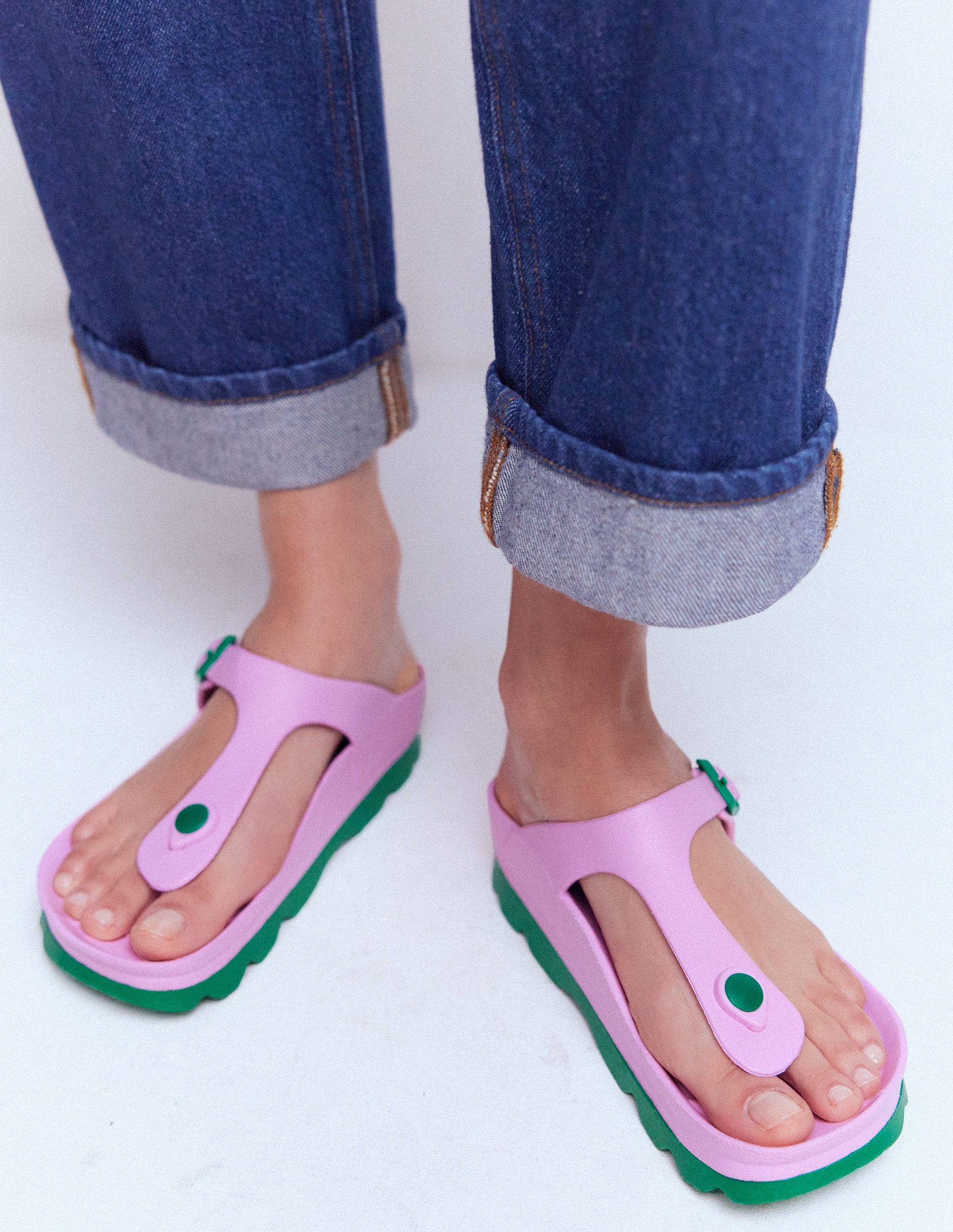 Lyla Toe Post Sandals-Pink/Green-2