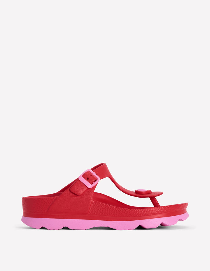 Lyla Toe Post Sandals-Red/Pink