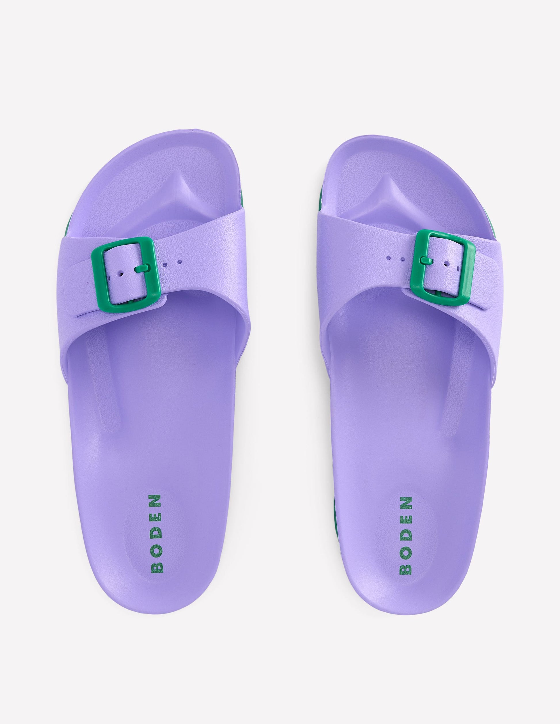 Lyla Single Buckle Sliders-Lilac/Green-6