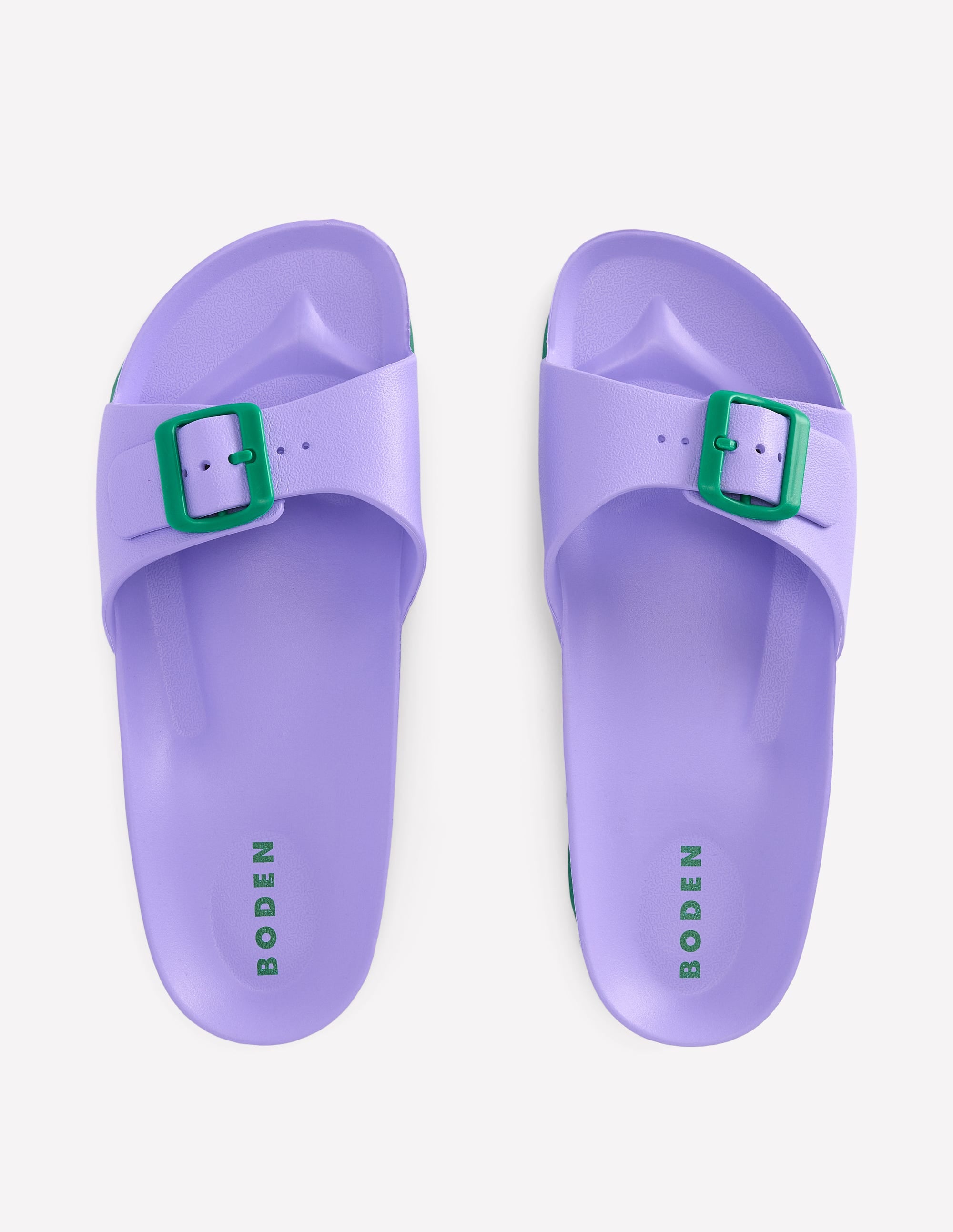 Lyla Single Buckle Sliders-Lilac/Green - Image 6