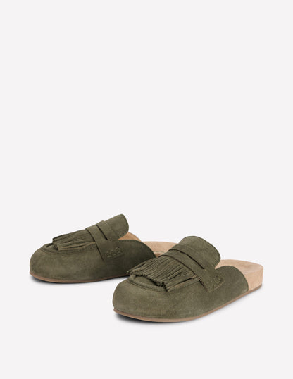 Etta Ghillie Mule Clogs-Deep Olive-4
