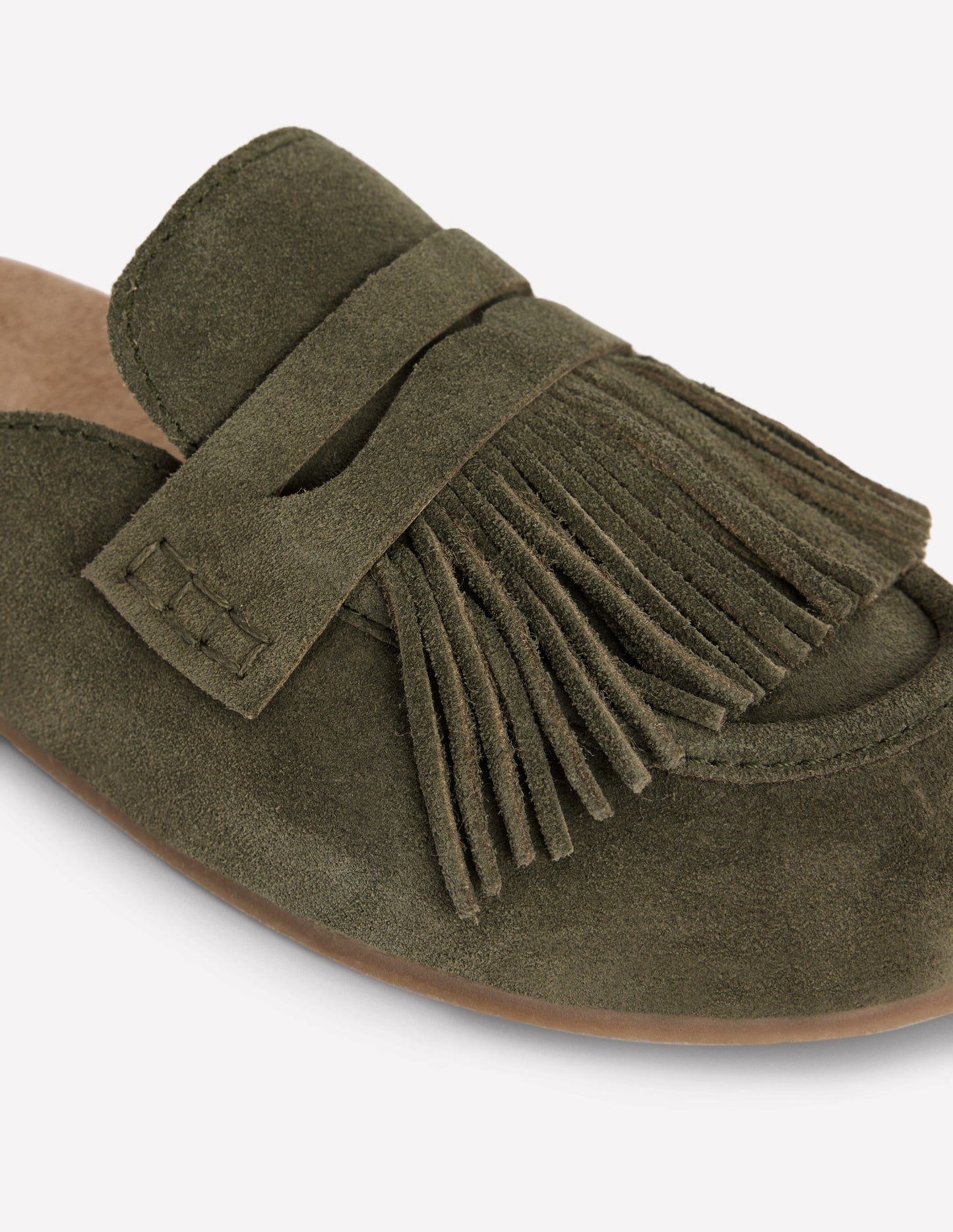 Etta Ghillie Mule Clogs-Deep Olive