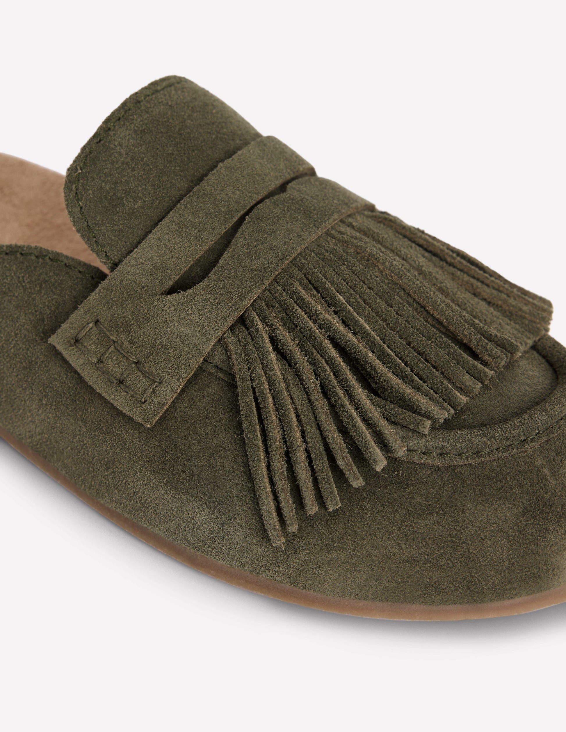 Etta Ghillie Mule Clogs-Deep Olive-5