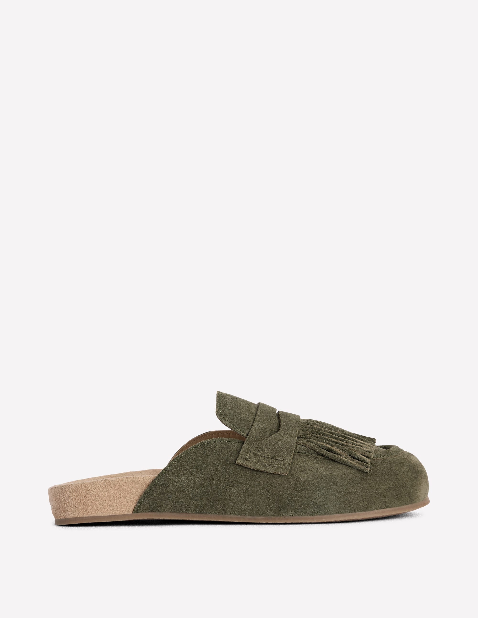 Etta Ghillie Mule Clogs-Deep Olive - Image 1