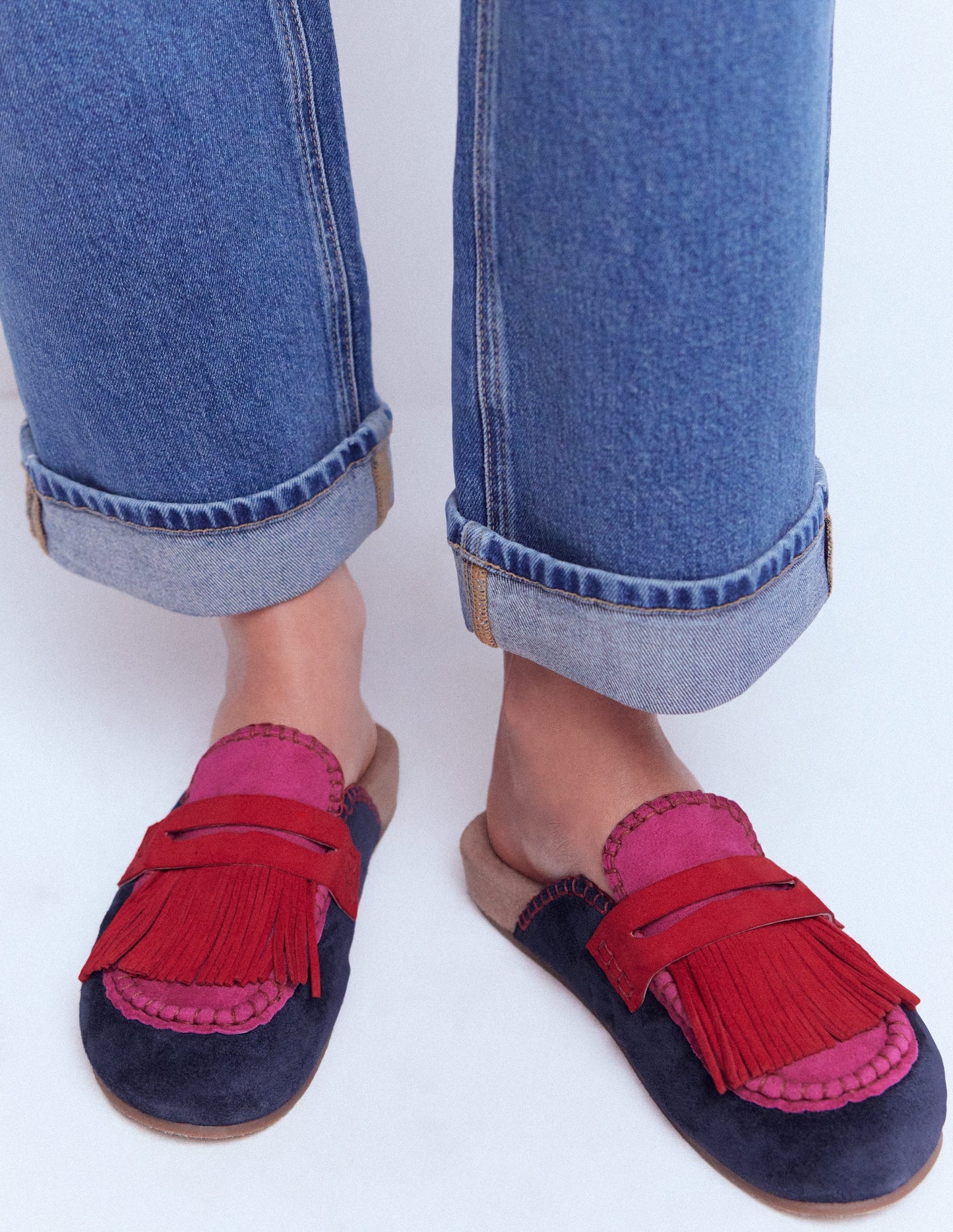 Etta Ghillie Mule Clogs-Colourblock