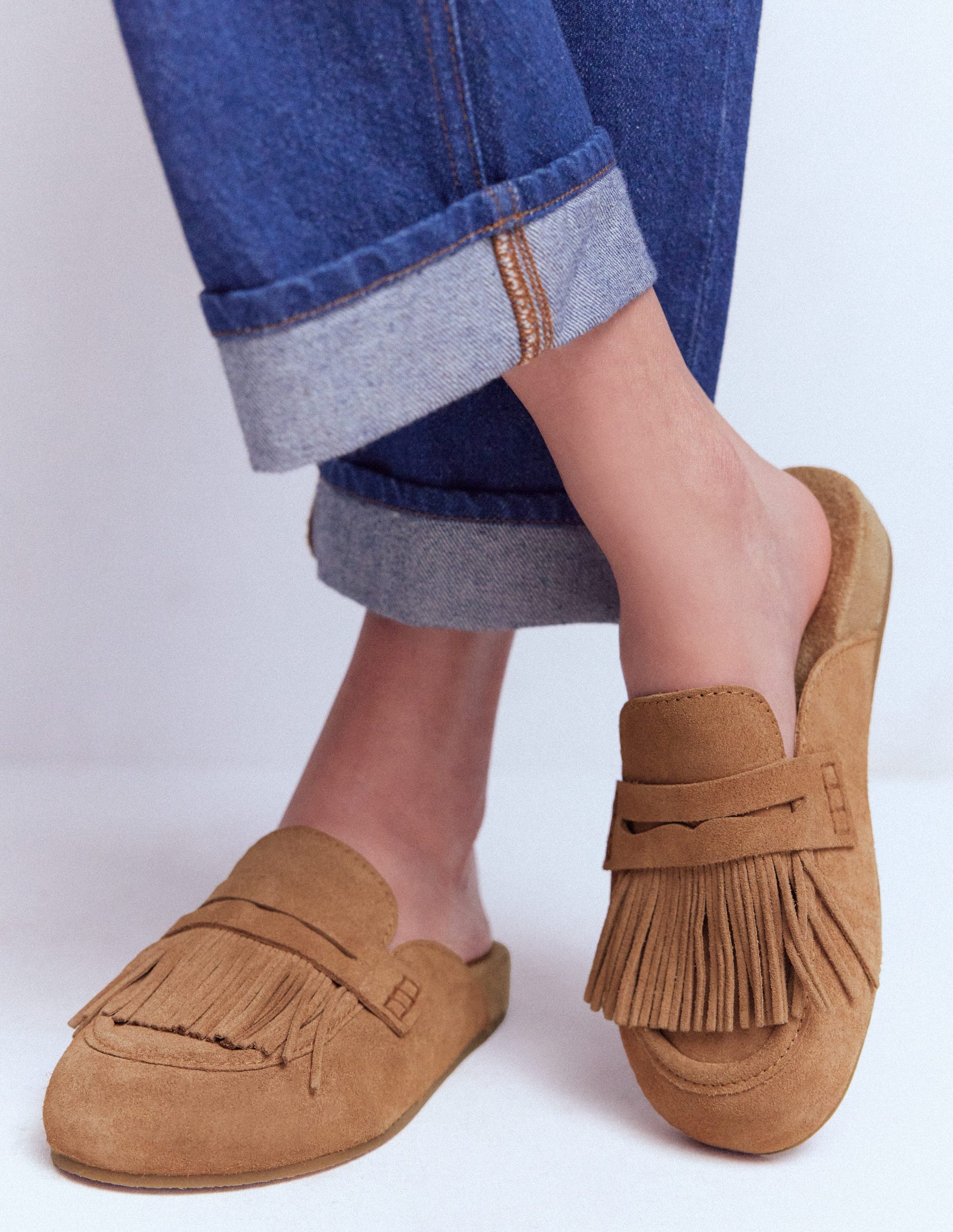 Etta Ghillie Mule Clogs-Tan-2