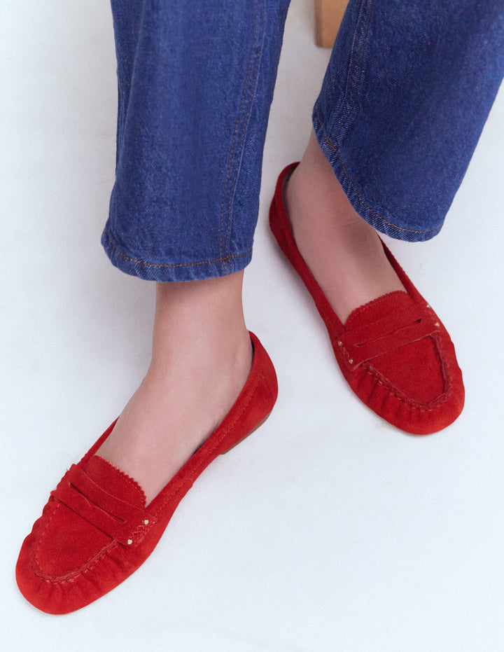 Classic Penny Loafers-Red