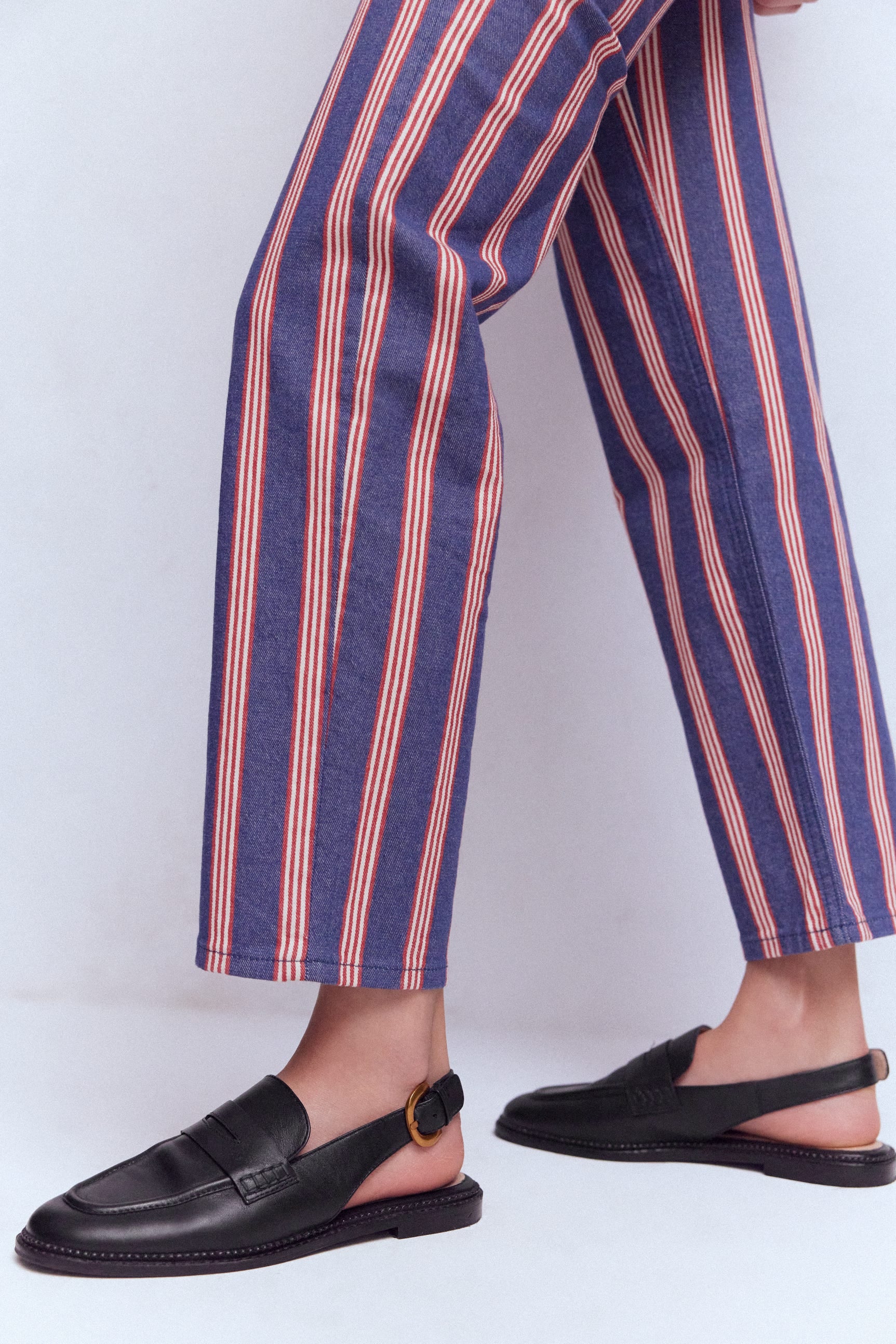 Nya Slingback Penny Loafers-Black | Boden USA