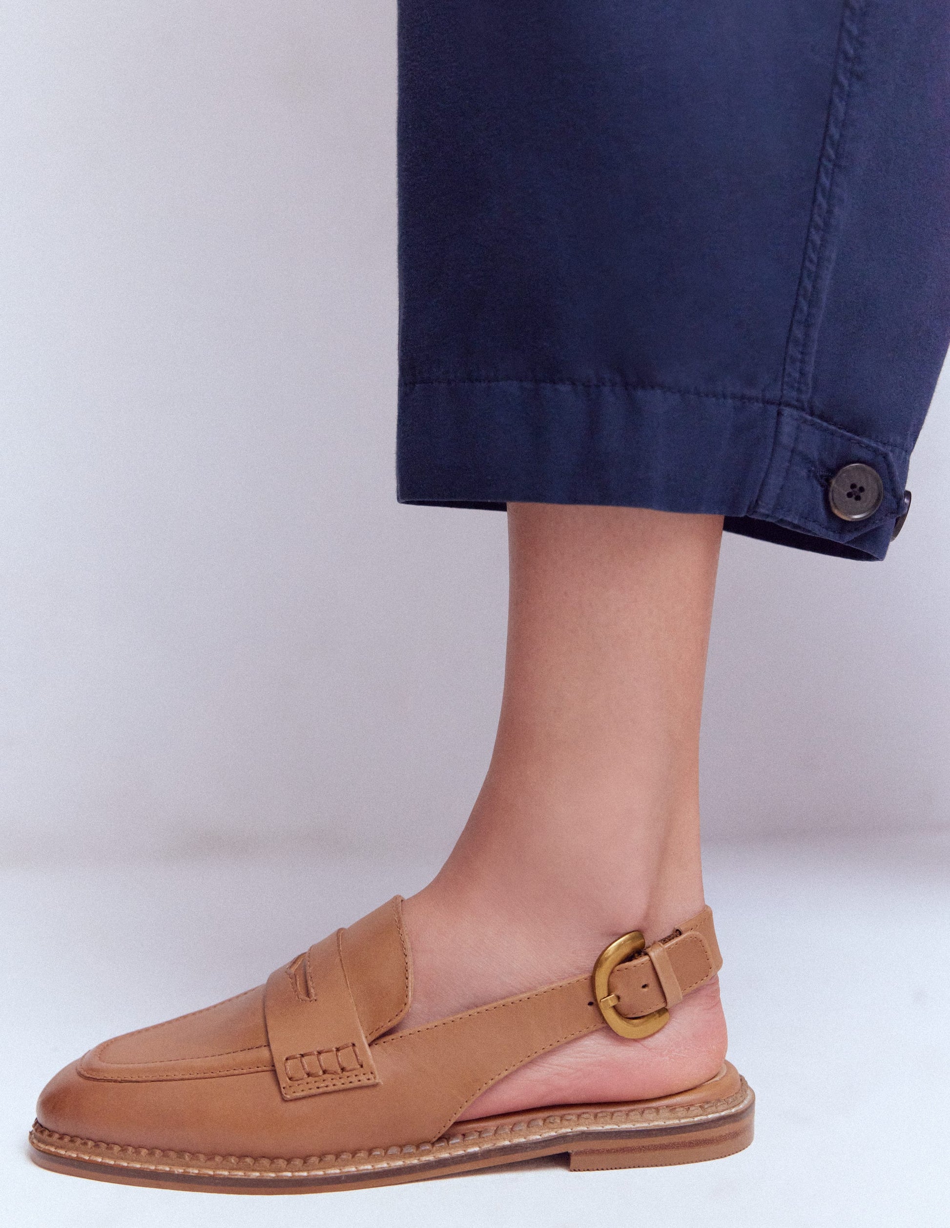 Nya Slingback Penny Loafers-Tan-3