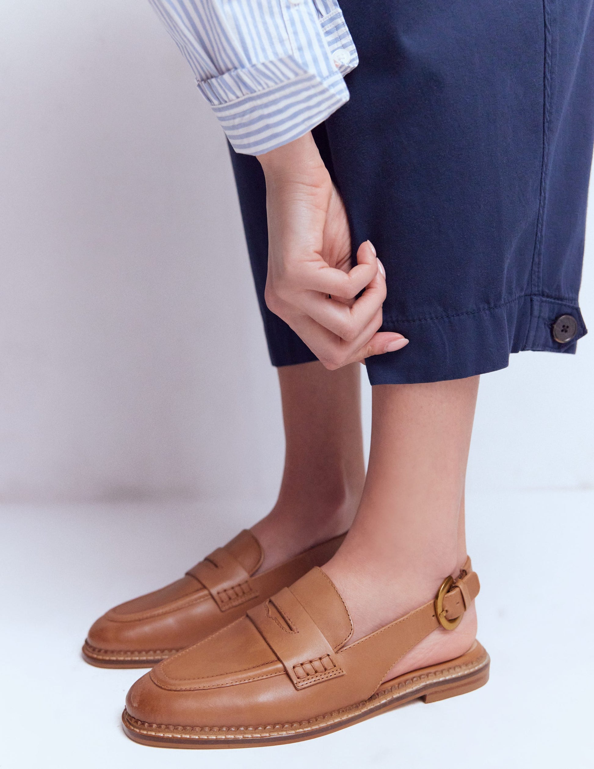 Nya Slingback Penny Loafers-Tan-4