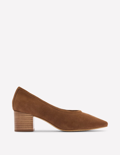 Closed Back Block Heel-Raw Umber-1