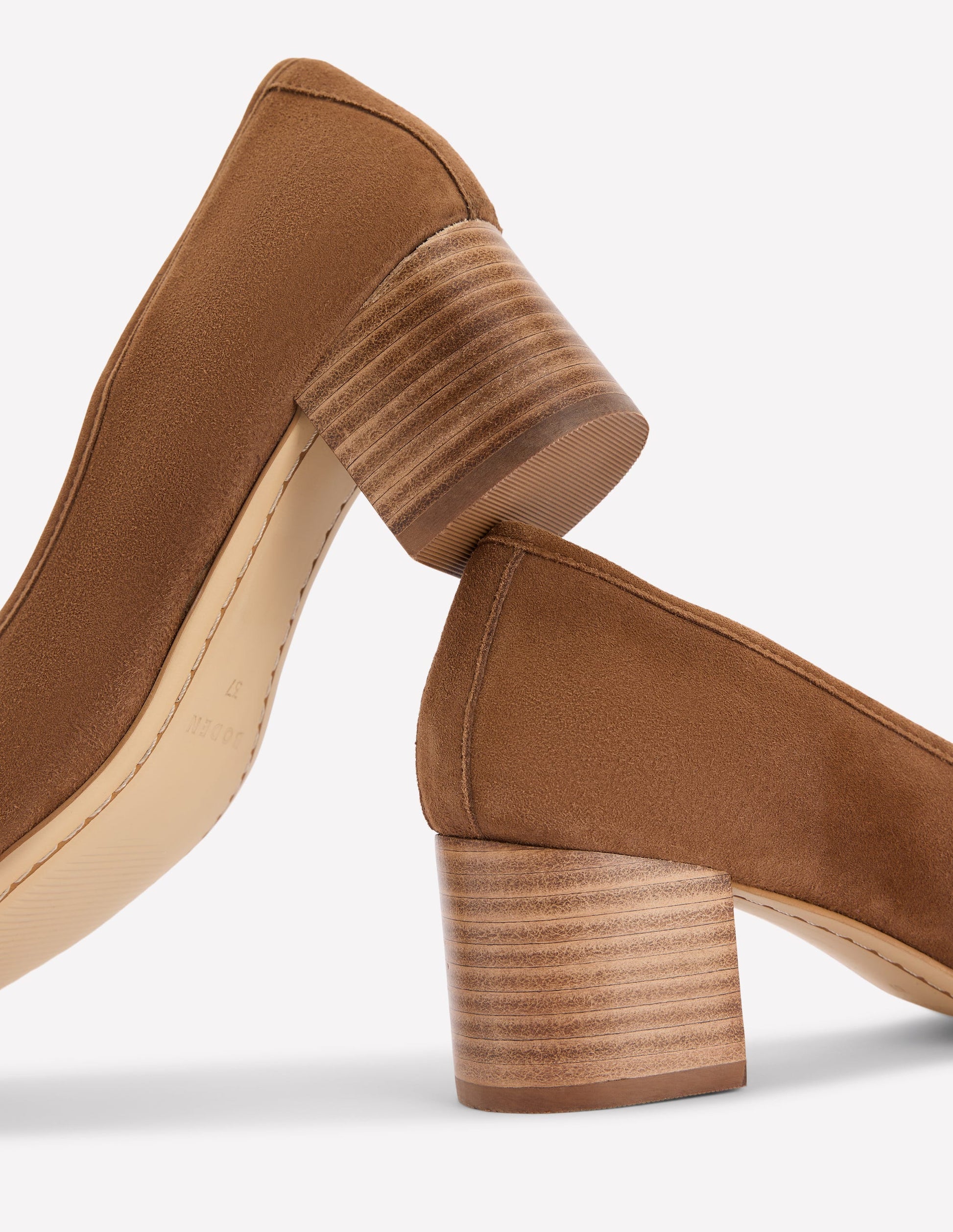 Closed Back Block Heel-Raw Umber-4