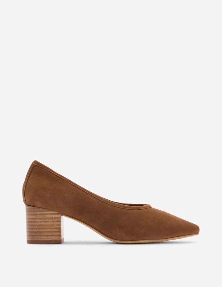 Closed Back Block Heel-Raw Umber