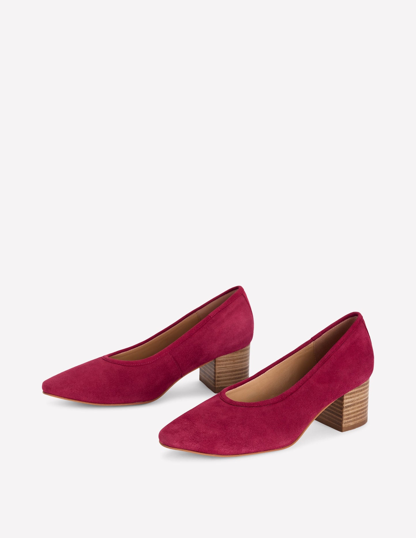 Closed Back Block Heel-Red