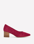 Closed Back Block Heel-Red