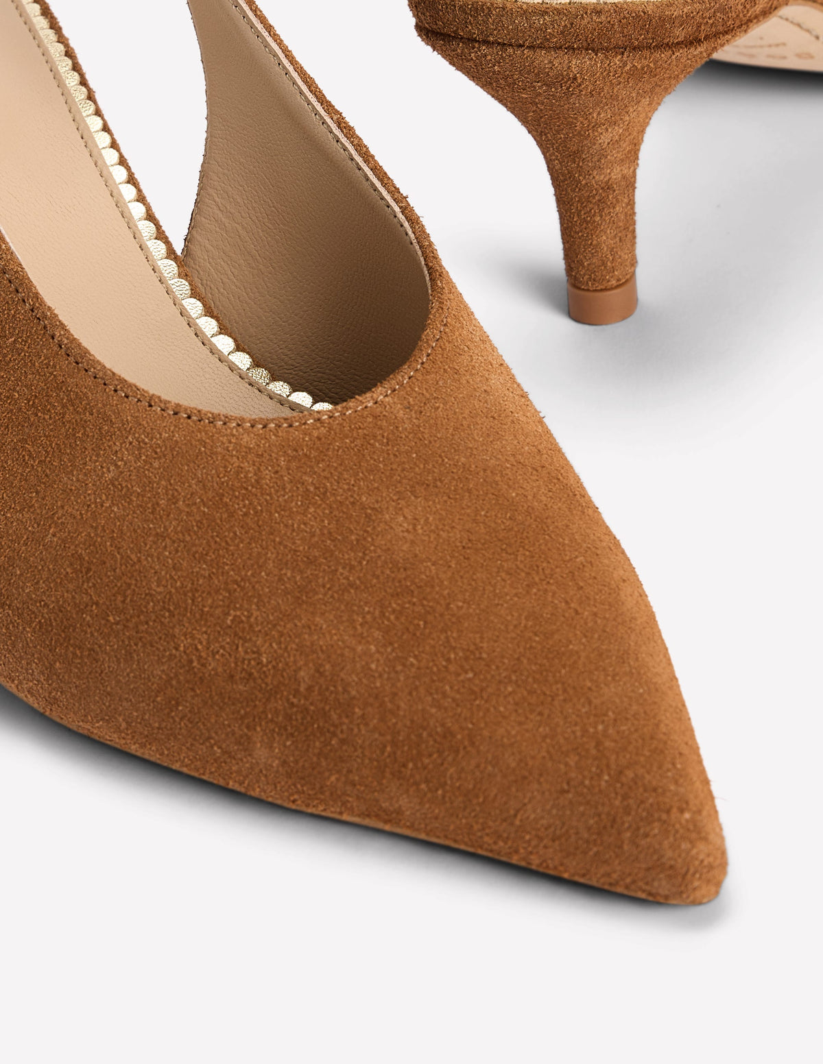 High Cut Slingback Court-Tan - Image 5