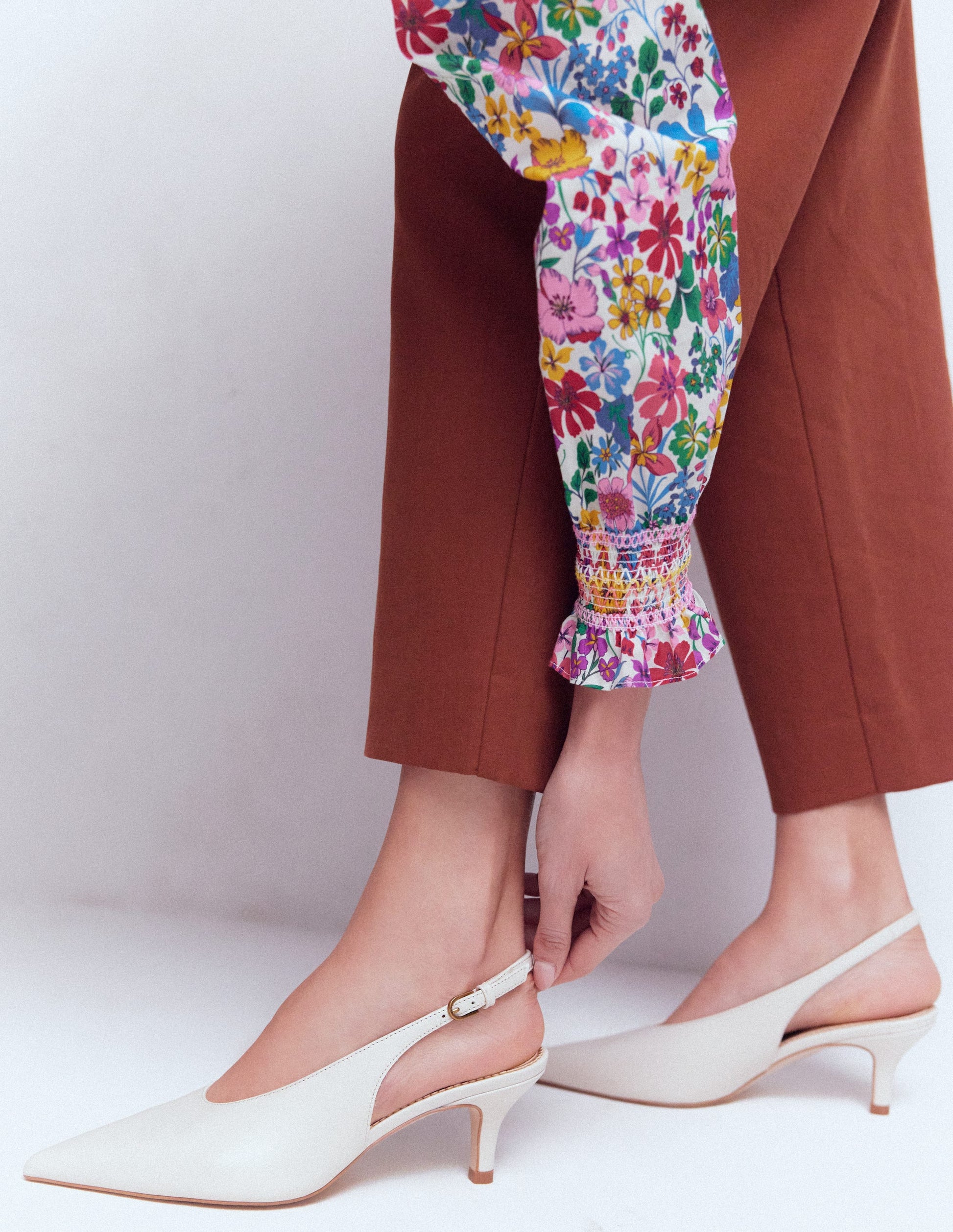 High Cut Slingback Court-Ecru-3