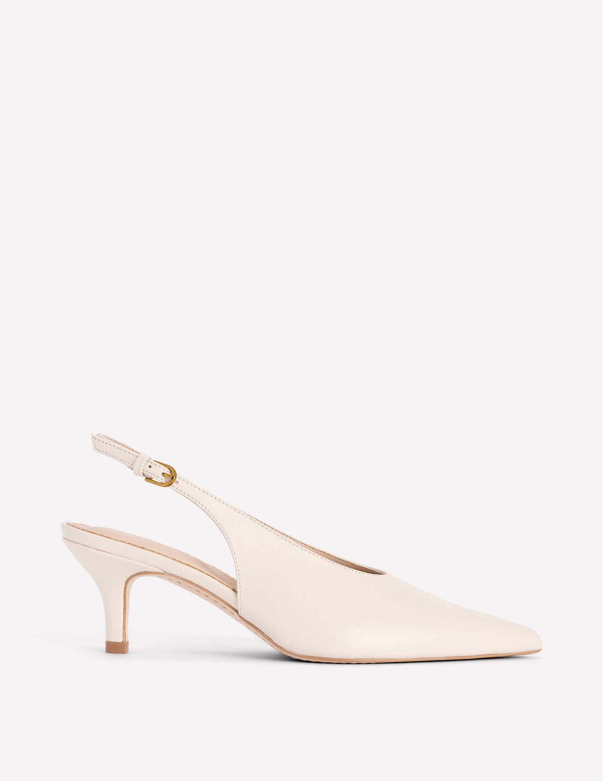 High Cut Slingback Court-Ecru - Image 1