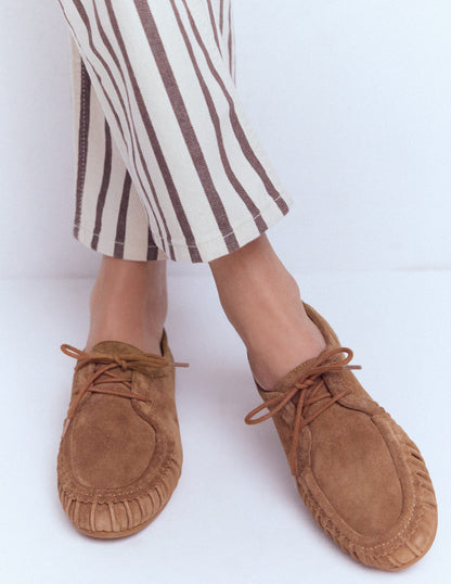 Soft Boat Shoes-Tan-2