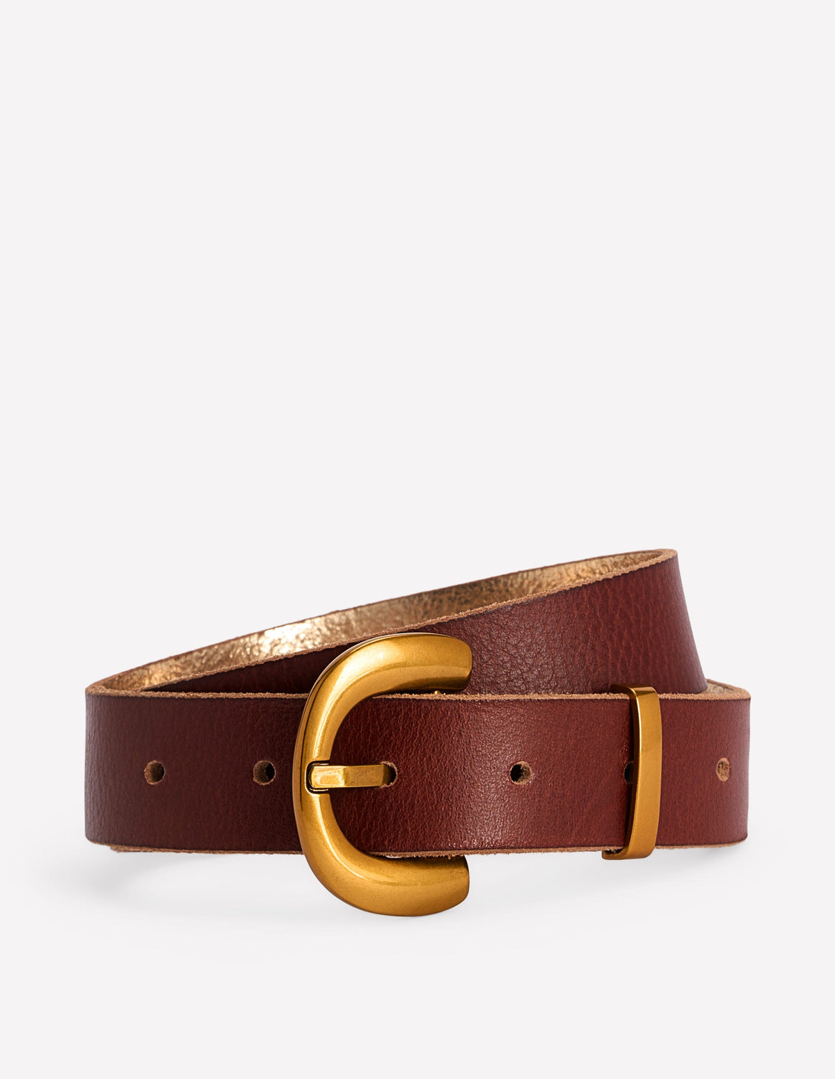 Bronze Soft Leather Belt Gold Buckle B60 Concitor Men main image 2