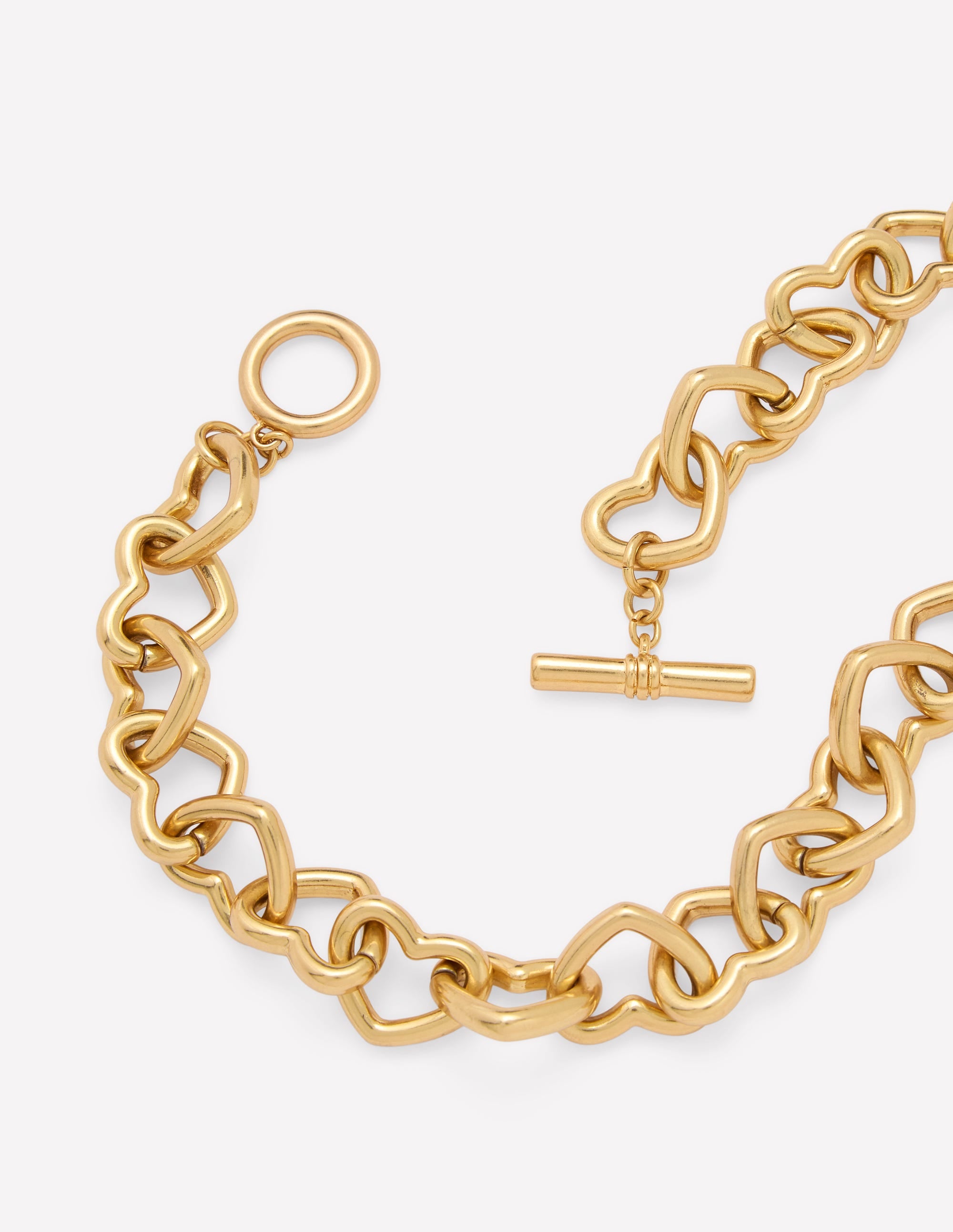 Chunky Heart Chain Necklace-Gold Colour - Image 3