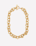 Chunky Heart Chain Necklace-Gold Colour
