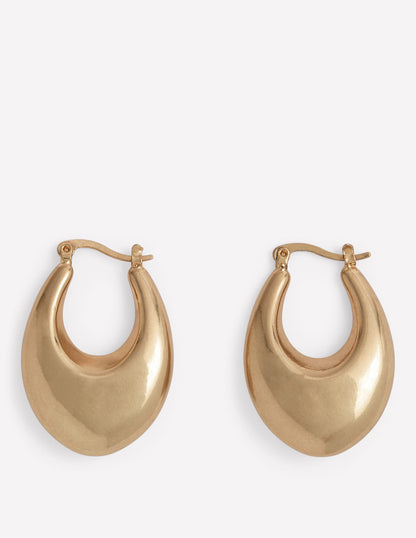 Chunky Clean Metal Hoops-Gold Colour-4