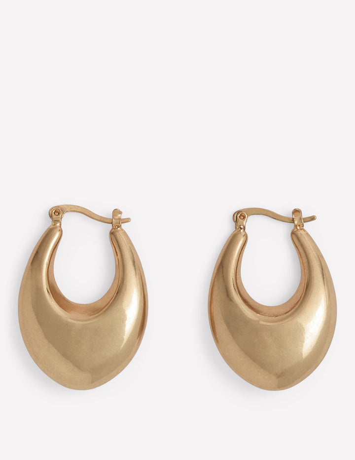 Chunky Curve Hoops-Gold Colour