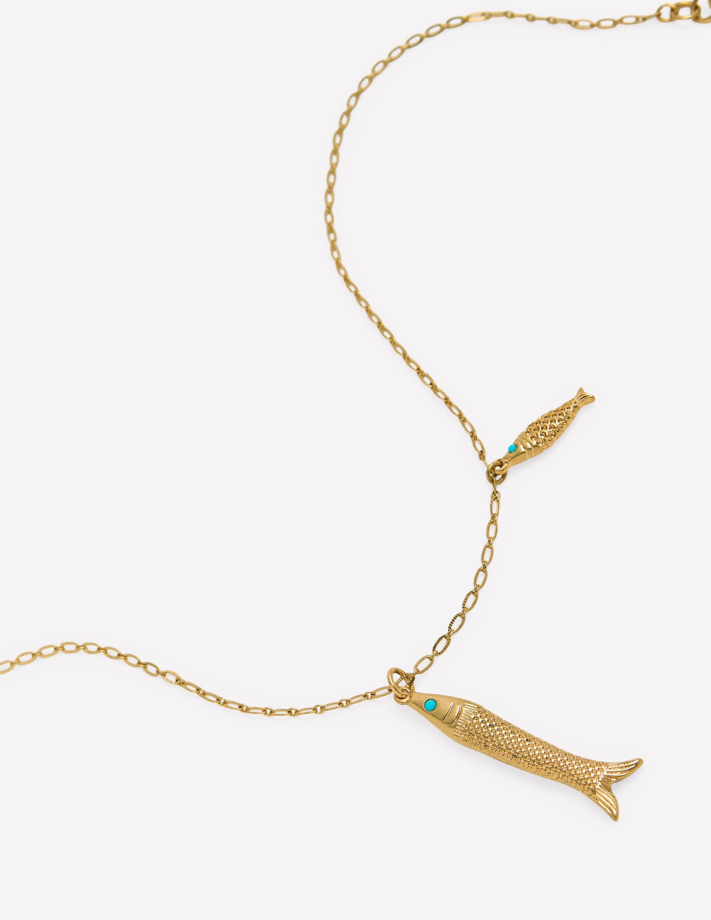 Long Charm Pendant Necklaces-Fish