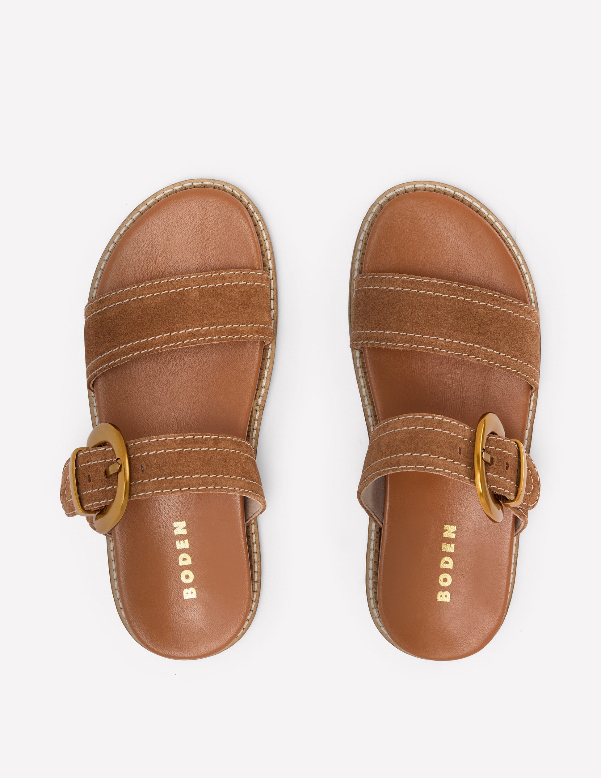 Caryl Double Strap Sandals-Tan-5