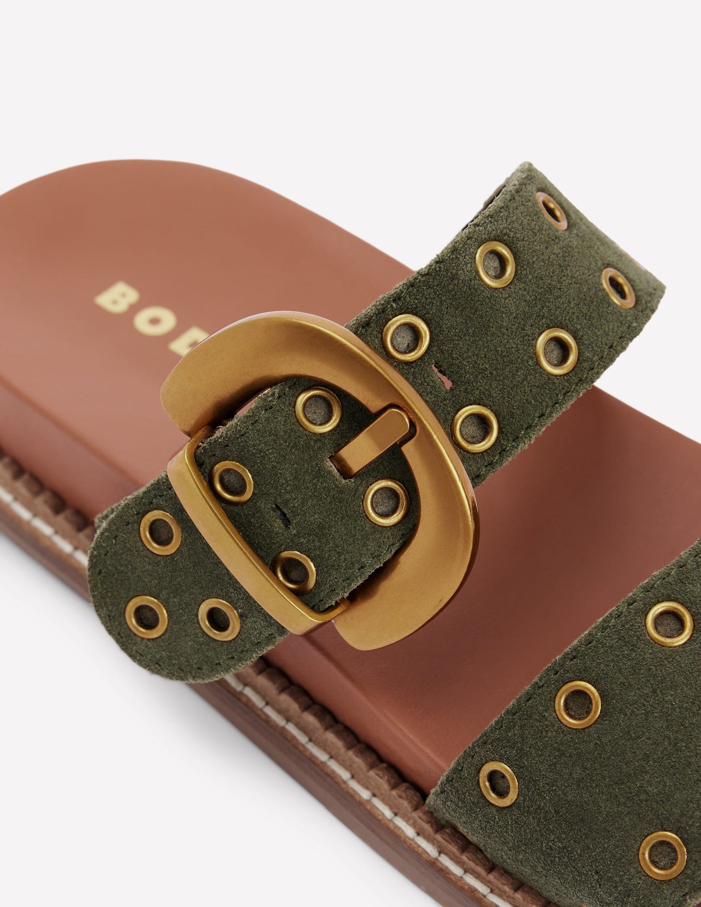 Caryl Double Strap Sandals-Deep Olive