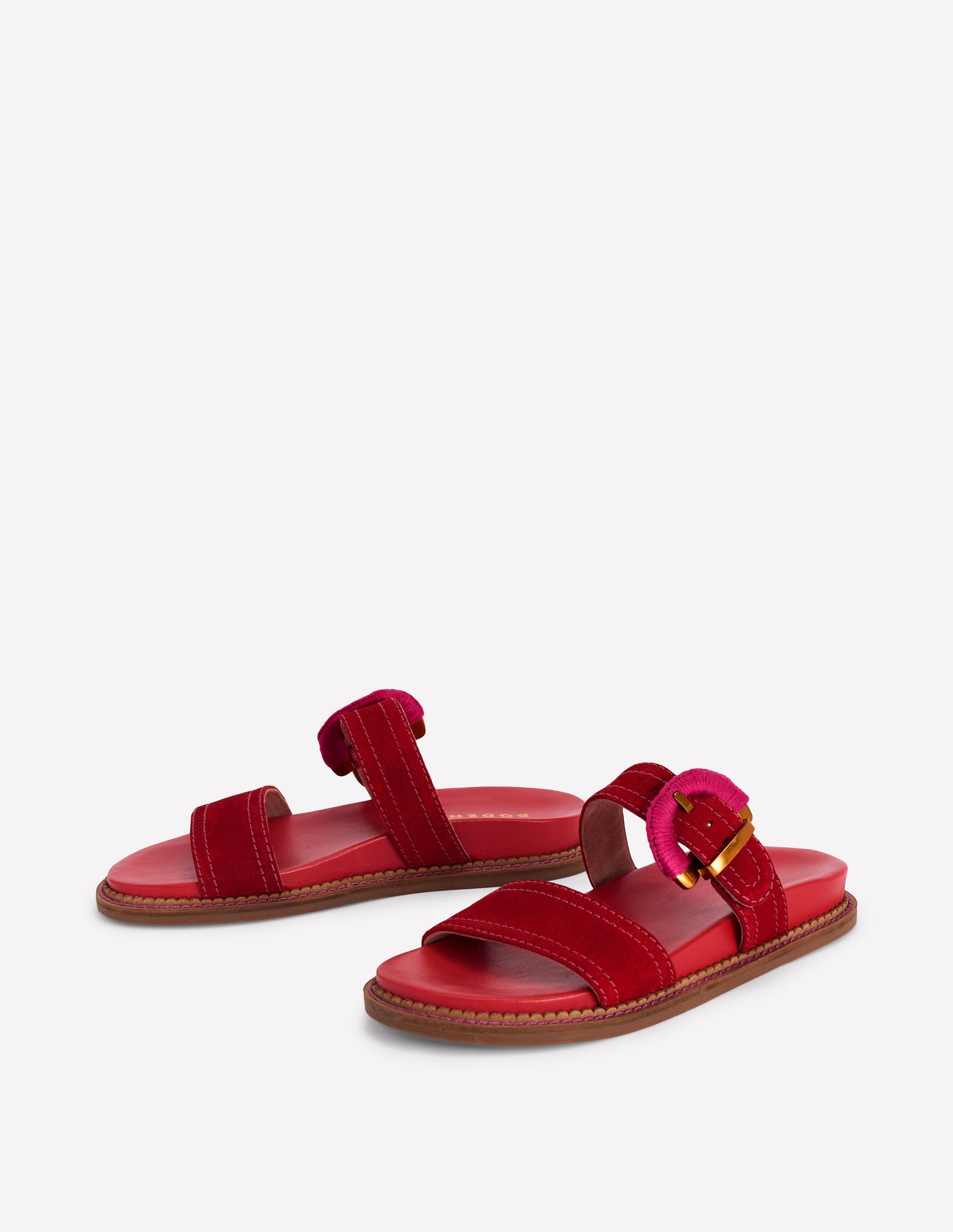 Caryl Double Strap Sandals-Post Box Red-5