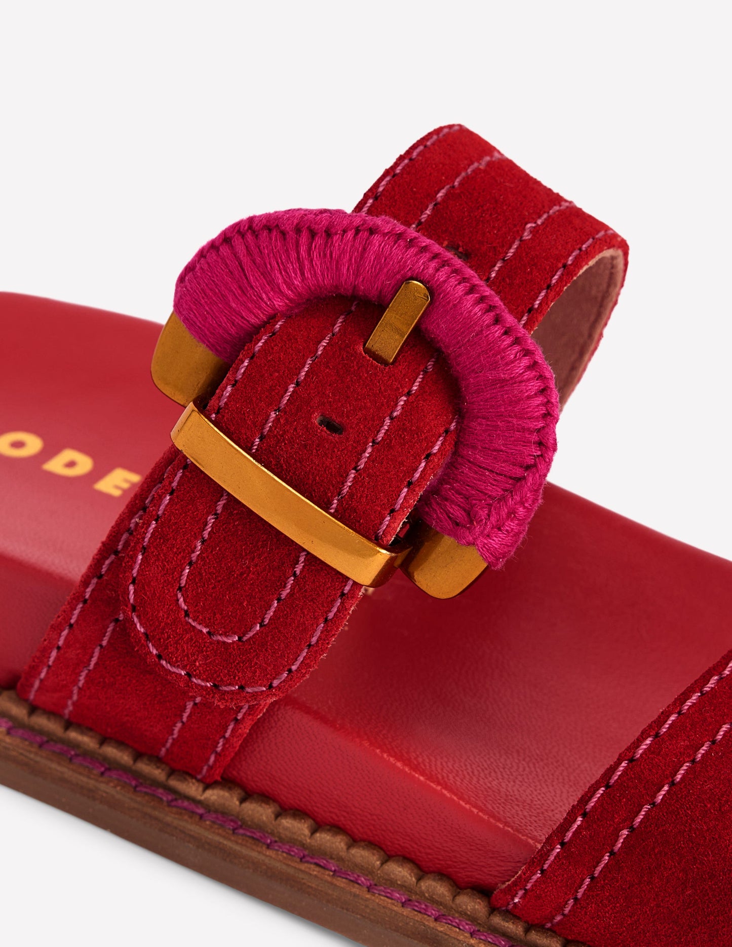 Caryl Double Strap Sandals-Post Box Red