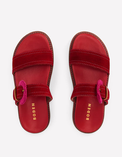 Caryl Double Strap Sandals-Post Box Red-7