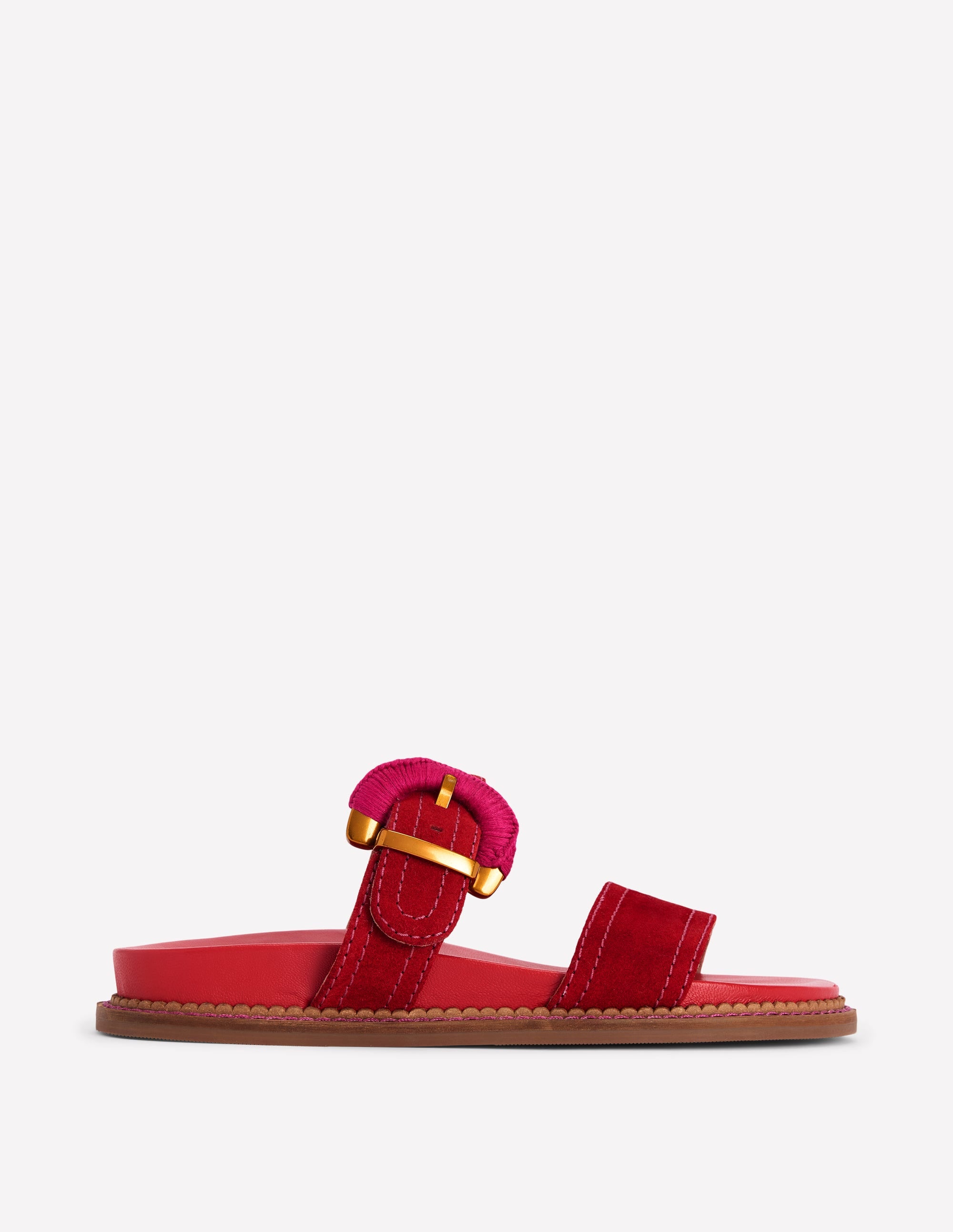 Caryl Double Strap Sandals-Post Box Red - Image 1