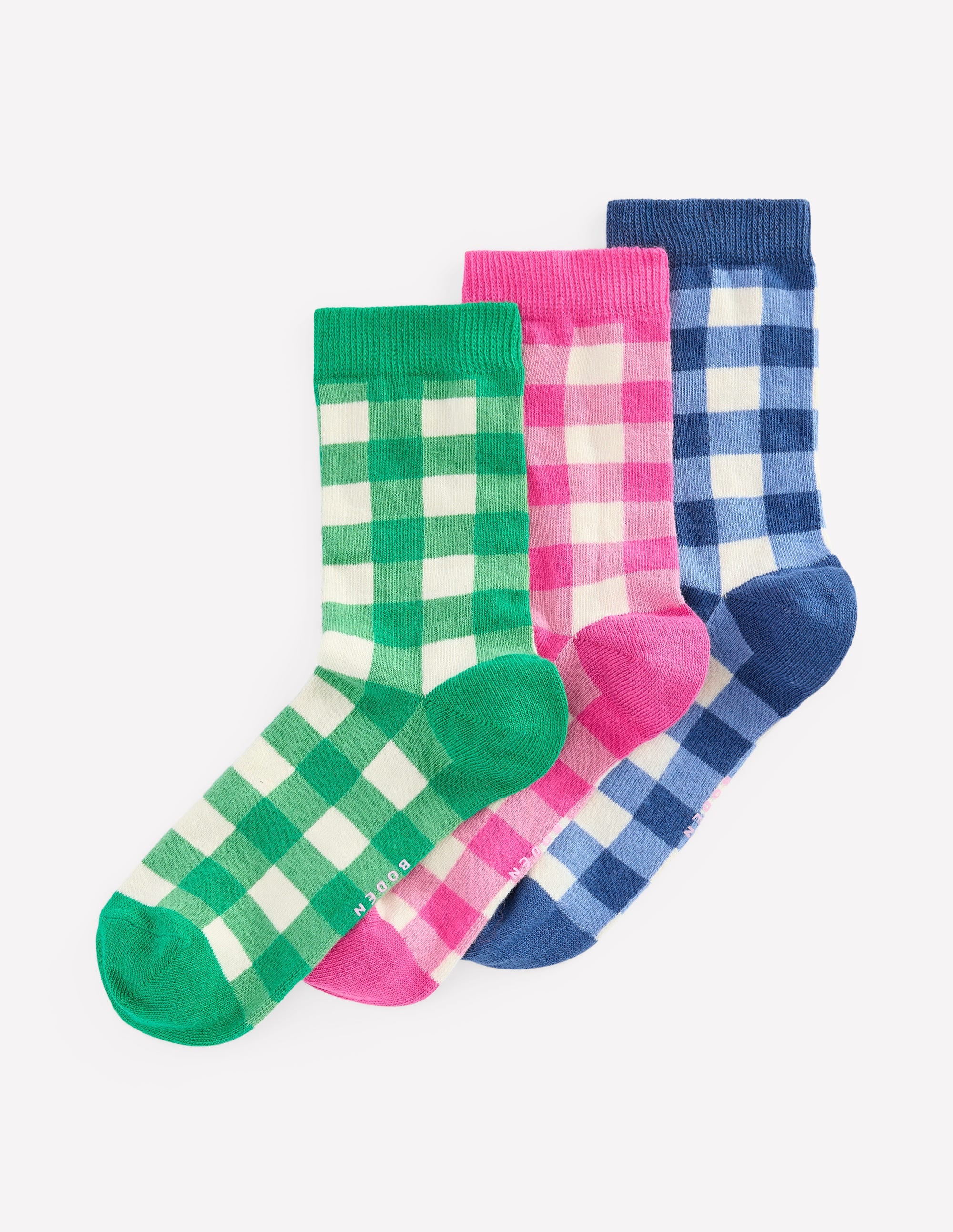 Gingham 3 Pack Socks-Gingham 3 Pack - Image 1