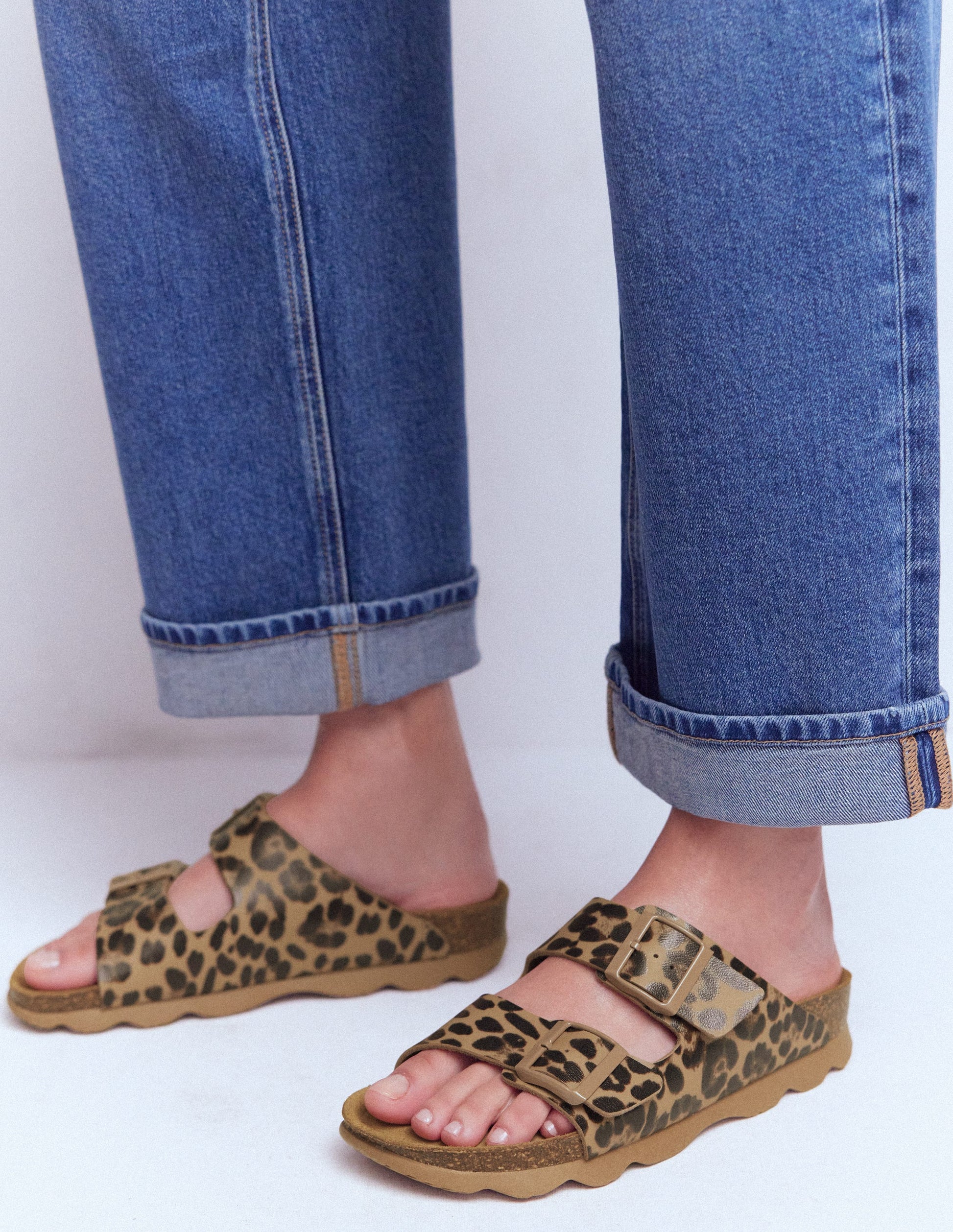 Lyla Printed Buckle Sliders-Leopard-2