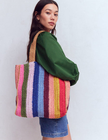 Shopper Tote-Multi Stripe-2